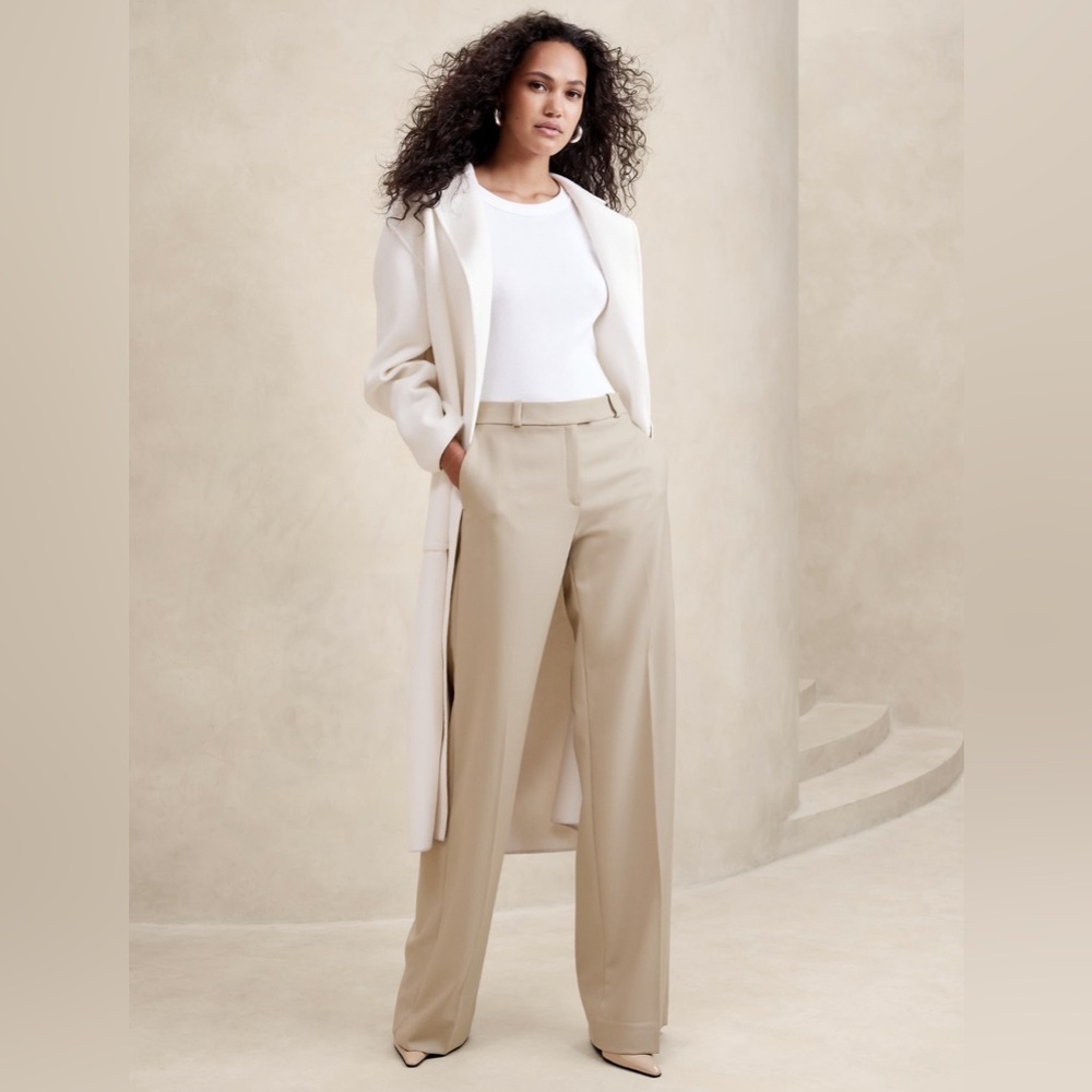 Banana Republic Cream Wide Leg Pants